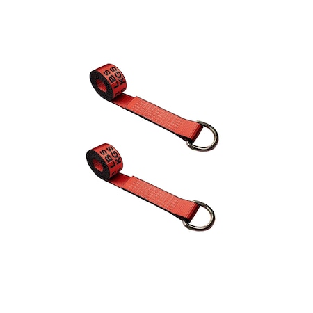 Tie 4 Safe 2" x 10' Lasso Strap w/ D Ring Auto Tie Down Wheel Lift Tow Truck Trailer, 2PK TWS21-510-W27-R-C-2